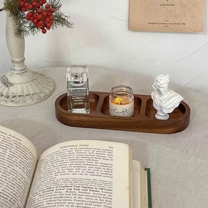 Desayuno casero, barbacoa, hot pot, plato para condimentos de kimchi, plato pequeño de tres compartimentos para acompañantes, estilo coreano, madera maciza - Product Image 2