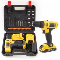 Perceuse visseuse sans fil 21V au lithium Batteries électriques Perceuse sans fil Perceuse à percussion sans brosse