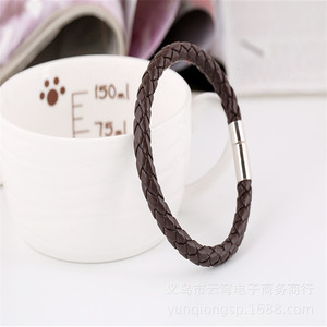 Leather Braided <b>Bracelet</b> 6Mm Single Layer Magnetic Clasp Black 18Cm 20Cm Fashion Jewelry For Men Women - Product Image 4