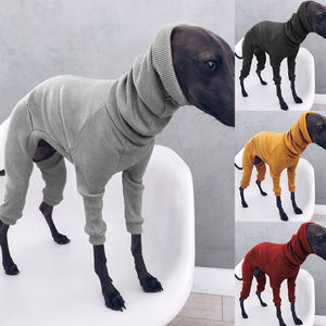 Suéter de cuello alto para mascotas, ropa de perro de cuatro patas, liso, para Whippet, <span class=keywords><strong>Galgo</strong></span> Italiano, mono de invierno para perros grandes - Product Image 5