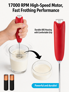 Espumador de Leche Eléctrico Portátil, Espumador de Leche Eléctrico de Mano, Espumador de Café Ligero con Batidor de Acero Inoxidable 304 - Product Image 4