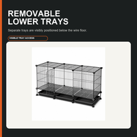 Poulailler en fil de fer durable, respirant, facile à assembler, avec nettoyage automatique du fumier, pour poulets, canards, pigeons, lapins, balcon