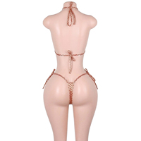 Tenue de danse exotique scintillante avec strass effet écailles de poisson, ensemble G-string holographique pour festival et rave