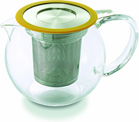 Service à thé personnalisé en verre soufflé à la main, 800 ml (27 oz), résistant à la chaleur, avec infuseur en acier inoxydable