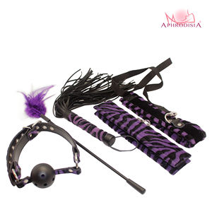 Kits de Bondage Afrodisíacos Línea Pasión Púrpura, Juego de BDSM de Imitación de Cuero para Juegos de Rol, Collar y Correa Ajustables, Accesorios Fetichistas - Product Image 4