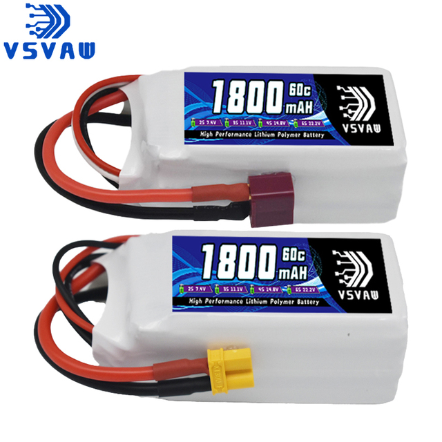 VSVAW 11.1V 1800mah 3S Drone Lipo Battery XT60 T Deans XT30 JST RC Parts 60C for FT012 Racing Boat Car Airplane Copter FPV Drone