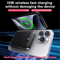 Venta caliente Q9 personalizado 20000mAh cargador inalámbrico magnético banco de energía con función de soporte