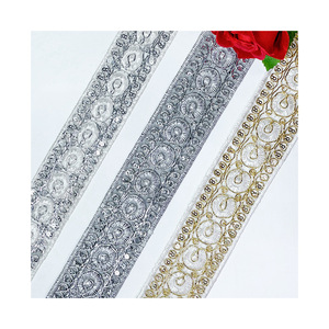 LEIXUSI 4cm Bordure <span class=keywords><strong>en</strong></span> dentelle d'<span class=keywords><strong>organza</strong></span> perlée avec cordon, broderie soluble dans l'eau pour robe de mariée, rideau, artisanat ethnique, vente <span class=keywords><strong>en</strong></span> gros - Product Image 5
