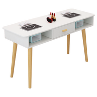 Meubles de manucure professionnels utilisés pour les tables de salon de manucure, style bois blanc, table de manucure moderne simple et ensemble de chaises