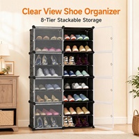 Meuble de rangement moderne en plastique transparent pour chaussures, présentoir et organisateur pour entrée