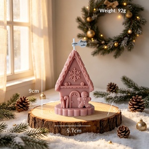 Bougie parfumée maison en pain d'épices 3D, bougie artisanale en cire de soja, décoration de table d'hiver, cadeau de Noël - Product Image 6