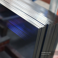 Kaca Tempered Laminasi Warna Biru Kaca Apung Ketebalan 4 dan 5 Mm untuk Desain Bangunan Kaca