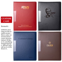 Porte-documents A3 rigide en PU noir et bleu, classeur à 4 anneaux en cuir marron rouge pour documents format A4, classeur de papeterie