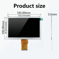 Écran d'affichage TFT LED BOE de 7 pouces, résolution 800x480, luminosité de 350 nits, température de fonctionnement de -20°C à 70°C, montage par connecteur