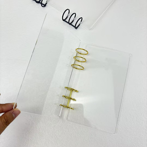 ปกสมุดบันทึกอะคริลิคสีดำด้าน A6 แบบ DIY <span class=keywords><strong>พ</strong></span>ร้อมห่วงโลหะกลมสีทอง/สีเงิน 6 รู และแผ่นอะคริลิคสำหรับแบ่งหมวดหมู่สำหรับการจัดการงบประมาณ - Product Image 2