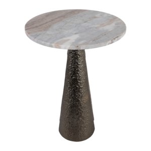 Tavolino in marmo con base in metallo, piccolo tavolino da salotto o camera da letto - Product Image 4
