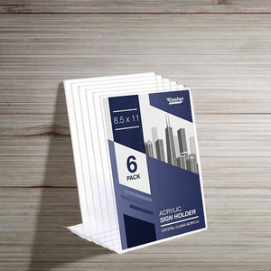 8.5x11 Acrylic dấu hiệu chủ rõ ràng nhự<span class=keywords><strong>a</strong></span> hai mặt hình ảnh khung bàn hiển thị bảng Menu hiển thị đứng 8.5 x hiển thị kệ - Product Image 2