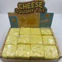 Jouet à presser en PU en forme de bloc de fromage, balle anti-stress souple en PU en forme de beurre, jouet sensoriel à presser en forme de bâton de fromage souple à mémoire de forme - Unisexe pour 14 ans et plus