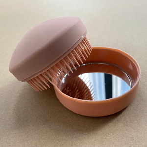 Sản Phẩm Mới Chất Lượng Cao Xách Tay Dễ Thương Màu Trắng Massage Detangling Bàn Chải Chải Trứng Bàn Chải Mini Bàn Chải Tóc Với Gương - Product Image 1