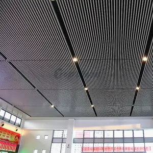 Metal Suspended Strip Ceiling Panel Supermarket Aluminum Pop Design False Drop Ceiling Decoration