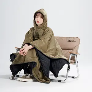 Áo Choàng Mặc Xuống Siêu NHẸ Hình Người Lớn Ngoài Trời Áo Hoodie Chăn Poncho Áo Khoác Túi Ngủ Để Cắm Trại