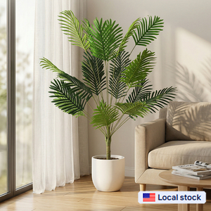 2 Palme Artificiali Realistiche con Foglie Verdi Folte, Senza Manutenzione per Decorazioni Interne/Esterne - Product Image 1
