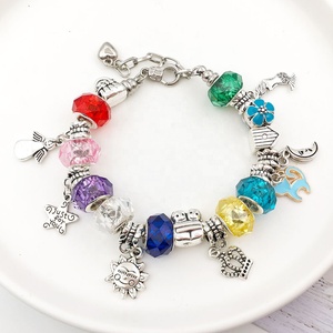 Perles en verre à gros trou Perles de bracelet faites à la main de style européen DIY Perles en verre taillé - Product Image 2