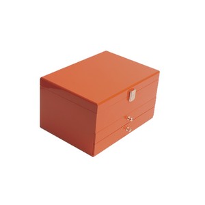 Boîte de rangement pour bijoux à trois tiroirs en bois couleur unie style Europe-Amérique, organisateur de bijoux grande capacité personnalisable - Product Image 5