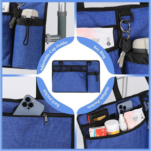 Bolsa para andador con almacenamiento lateral, gran capacidad, tela Oxford colgante para andadores y sillas de ruedas - Product Image 5