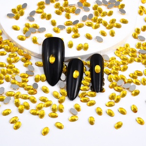 OLeeya Vente en gros de strass ovales 3*5mm, 1440 pièces, à dos plat, cristaux de forme spéciale pour nail art, pierres 3D pour décoration personnalisée - Product Image 4