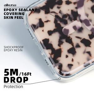 Étui de téléphone AIKUSU OEM ODM antichoc en époxy blonde tortue pour iPhone 13 14 15 16 17 Pro Max - Product Image 3