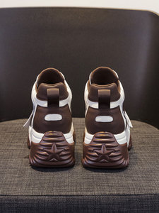 Nuove Sneakers da <span class=keywords><strong>Donna</strong></span> Autunnali alla Moda <span class=keywords><strong>con</strong></span> Lacci, <span class=keywords><strong>Scarpe</strong></span> Dad Shoes <span class=keywords><strong>Nere</strong></span> e Bianche <span class=keywords><strong>con</strong></span> <span class=keywords><strong>Suola</strong></span> Spessa, Aumento di Altezza, Stile Versatile per Camminare - Product Image 5