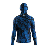 Rashguard personnalisé pour homme, manches longues, anti-UV, tout-en-un, avec cagoule intégrée, noir, bleu roi, camouflage