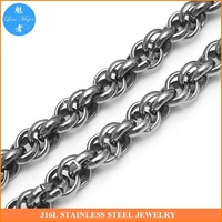 Collier chaîne homme femme en acier inoxydable tressé 7.5MM