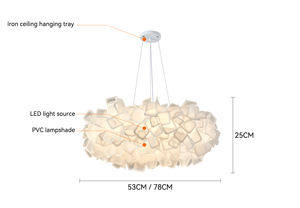 Lámpara Colgante Moderna con Flores Blancas, LED Blanco Cálido, Regulable, Altura Ajustable, Compatible con CA, 3 Años de Garantía, para el Hogar - Product Image 6