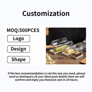 OEM 3in altezza elegante lungo coperchio trasparente scatole di imballaggio scatola di <span class=keywords><strong>pasticceria</strong></span> per torta in rotolo svizzero trasparente con manico - Product Image 4