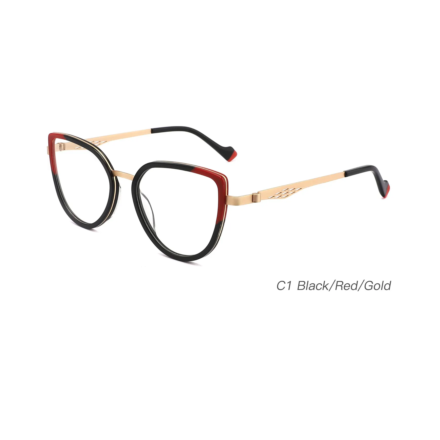 gold metal glasses frames Fashion glasses frames new fashionable and unique women's square cat's eye frame