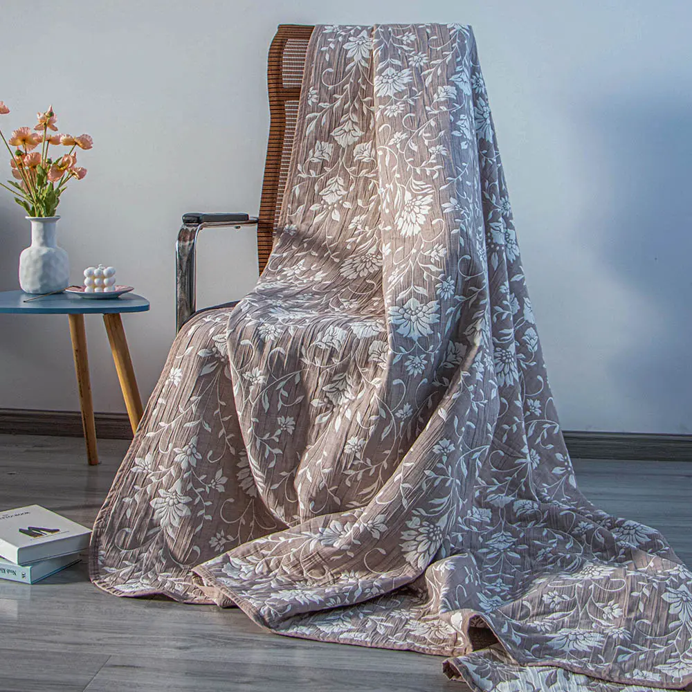 שמיכה סלולרית ארוגה אקארד עם עיצוב צמח עלה כותנה רכה שמיכה יילוד למלכה קינג זרוק, ספה, חיצוני, swaddle