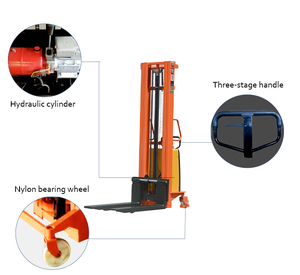 2000kg <span class=keywords><strong>2200lbs</strong></span> 3300lbs 4400lbs Apilador de paletas semieléctrico 2500mm 3000mm 3500mm Altura de elevación - Product Image 6