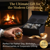 Set de Regalo de Piedras para Whisky - Set de 2 Vasos para Whisky - Piedras Enfriadoras para Whisky, Elegante Set de Vasos para Whisky para Fiestas