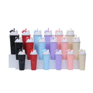 Good Selling Plastic Cup 3 Mugs For 1 Set 35oz/26oz 15oz In Bulk Cartoon Kitty Cat Water Bottles Coffee Cup Studded Tumblers