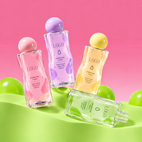 Bouteille de lotion cosmétique vide en PET de 100 ml et 200 ml avec bouchon à bille en forme de vague, personnalisable avec logo OEM, pour soins de la peau, lotion hydratante, tonique