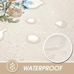 Heavy-Duty Floral PVC <b>Tablecloth</b> Nonwoven Rolled Design Easy Maintenance with Patterned Patterns for Convenient Use - Product Image 5