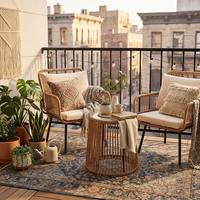 Ensemble de meubles d'extérieur en rotin tressé à la main de qualité supérieure, 3 pièces, pour patio, jardin, bord de piscine