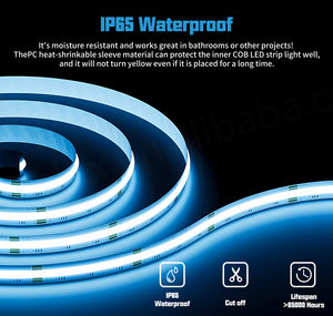 Bandes LED COB RGB RGBW sans points haute densité 480 LED 840 LED 8mm DC12V étanches IP67 IP68 - Product Image 3