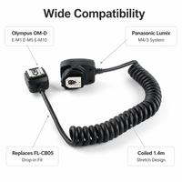 Câble de synchronisation flash TTL durable pour appareils photo Olympus OM-D et Panasonic, remplace le câble de griffe porte-flash spiralé FL-CB05, vente en gros OEM