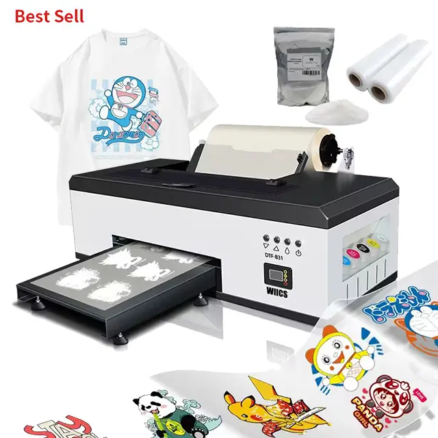 L1800 1390 A3 DTF Printer T-Shirt Textile Printing Machine Heat PET Film DTF Printer A3 all in one DTF Printer A3