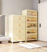 Armoire de rangement pliable de 50 cm avec roulettes, petite taille, organisateur de placard pour la famille