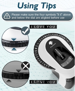 Phomemo E975 étiqueteuse de gaufrage autocollant d'étiquette d'imprimante portative vintage 3D adapté aux bandes d'étiquettes de gaufrage <span class=keywords><strong>dymo</strong></span> pour la maison - Product Image 4