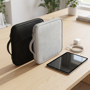 Étui de rangement gris en EVA avec fermeture éclair, design simple pour une organisation portable - Product Image 2